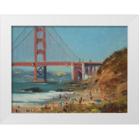 Bakers Beach White Modern Wood Framed Art Print by Larivey, Chuck