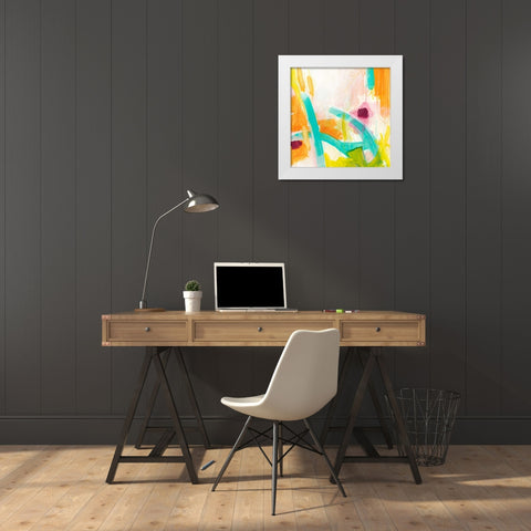 Tangerine Dream I White Modern Wood Framed Art Print by Vess, June Erica