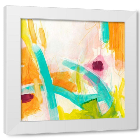 Tangerine Dream I White Modern Wood Framed Art Print by Vess, June Erica