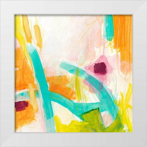Tangerine Dream I White Modern Wood Framed Art Print by Vess, June Erica