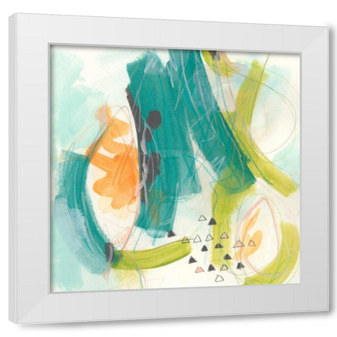 Skipping Stones II White Modern Wood Framed Art Print by Vess, June Erica