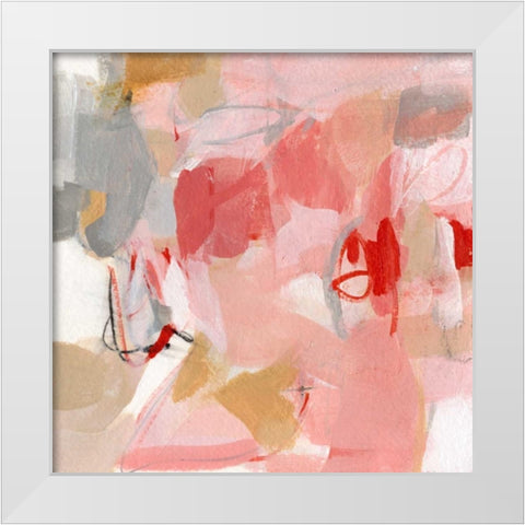 Strawberry Dreams White Modern Wood Framed Art Print by Long, Christina