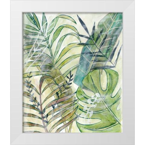 Layered Palms I White Modern Wood Framed Art Print by Zarris, Chariklia
