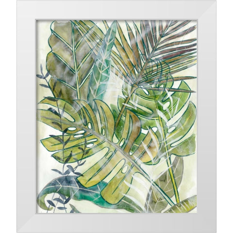 Layered Palms II White Modern Wood Framed Art Print by Zarris, Chariklia