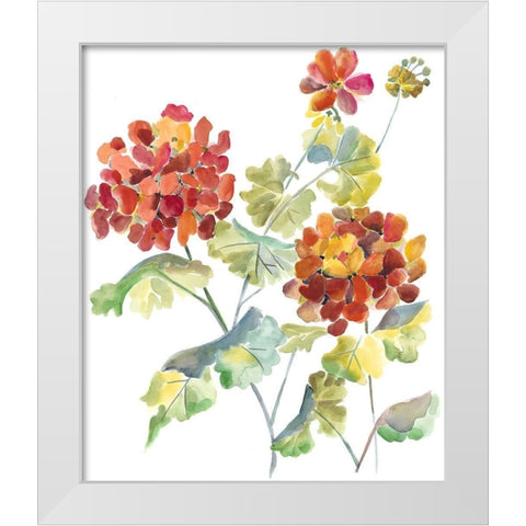 Cranesbills I White Modern Wood Framed Art Print by Zarris, Chariklia