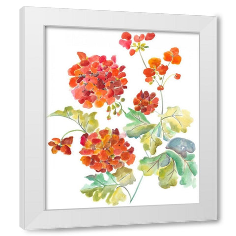 Cranesbills II White Modern Wood Framed Art Print by Zarris, Chariklia