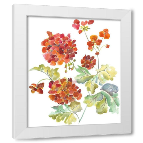 Cranesbills II White Modern Wood Framed Art Print by Zarris, Chariklia