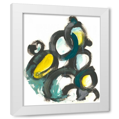 Linked Ovals I White Modern Wood Framed Art Print by Vess, June Erica