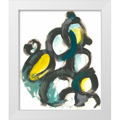 Linked Ovals I White Modern Wood Framed Art Print by Vess, June Erica
