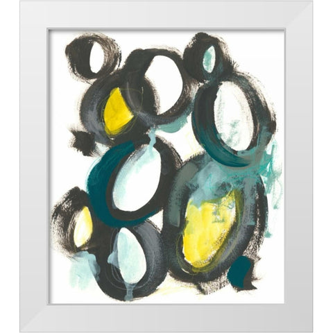 Linked Ovals II White Modern Wood Framed Art Print by Vess, June Erica