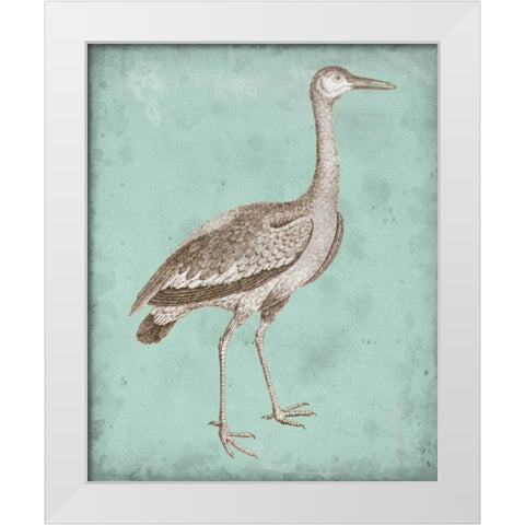 Sepia and Spa Heron I White Modern Wood Framed Art Print by Vision Studio