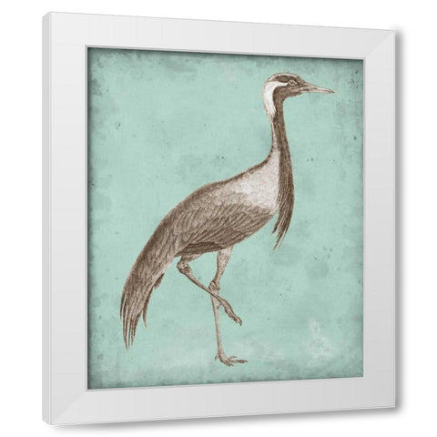 Sepia and Spa Heron III White Modern Wood Framed Art Print by Vision Studio