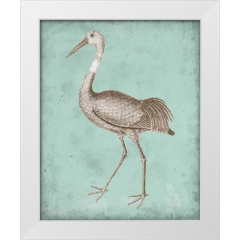 Sepia and Spa Heron IV White Modern Wood Framed Art Print by Vision Studio