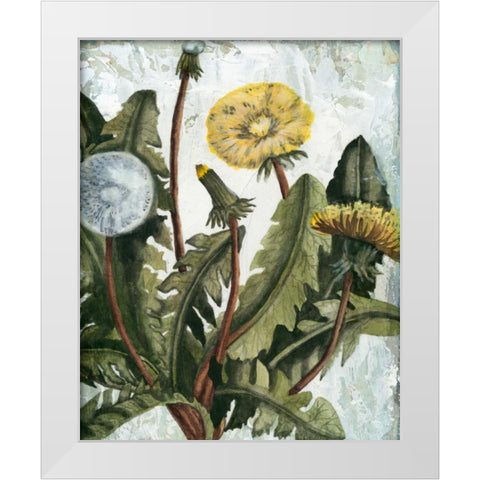Dandelion Patina I White Modern Wood Framed Art Print by McCavitt, Naomi