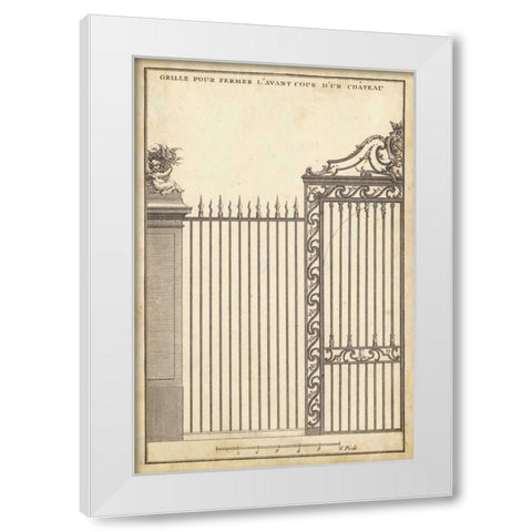 Antique Decorative Gate II White Modern Wood Framed Art Print by Blondel, J.F.