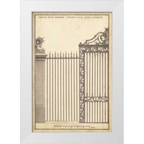 Antique Decorative Gate II White Modern Wood Framed Art Print by Blondel, J.F.