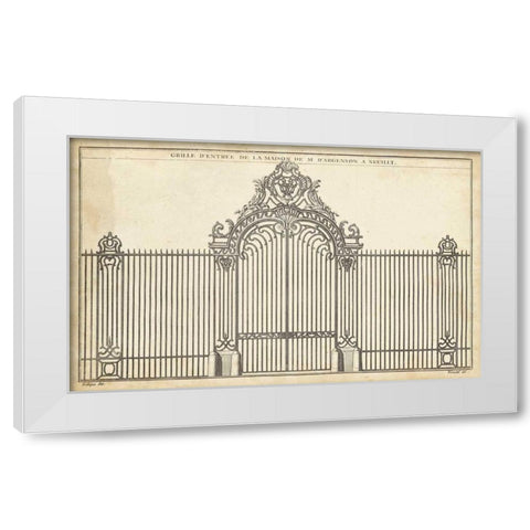 Antique Decorative Gate III White Modern Wood Framed Art Print by Blondel, J.F.