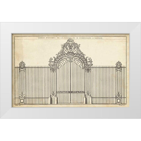 Antique Decorative Gate III White Modern Wood Framed Art Print by Blondel, J.F.