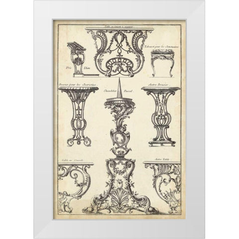 Antique French Ornament I White Modern Wood Framed Art Print by Blondel, J.F.