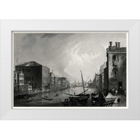 Antique View of Venice White Modern Wood Framed Art Print by Unknown