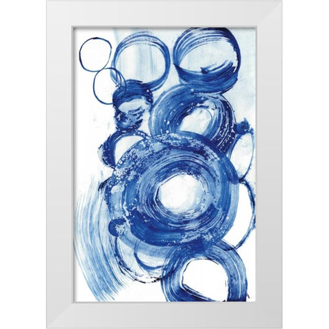 Blue Circle Study II White Modern Wood Framed Art Print by Fuchs, Jodi