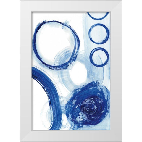 Blue Circle Study III White Modern Wood Framed Art Print by Fuchs, Jodi