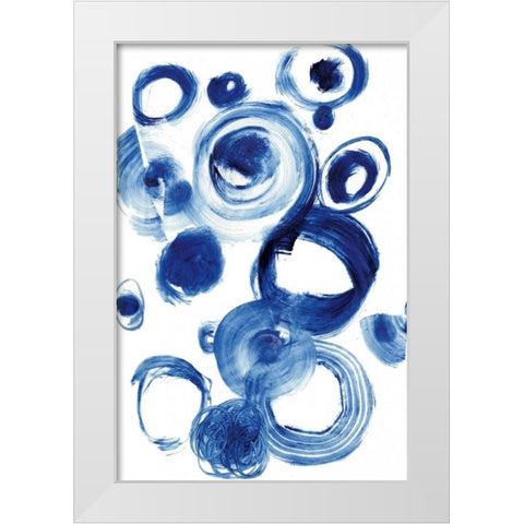 Blue Circle Study IV White Modern Wood Framed Art Print by Fuchs, Jodi