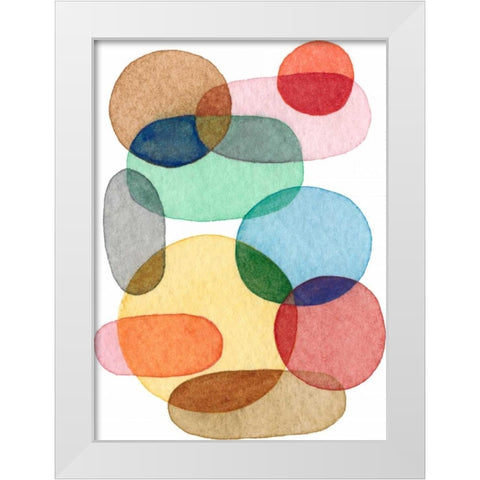 Inked Orbs II White Modern Wood Framed Art Print by Galapon, Nikki