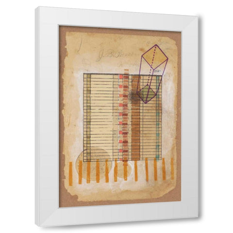 Grid and Parallelogram White Modern Wood Framed Art Print by Galapon, Nikki