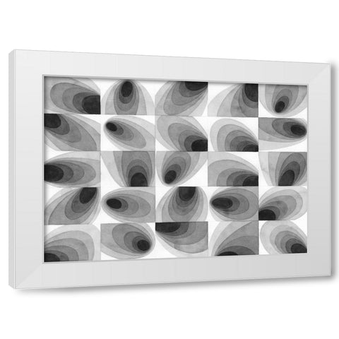 Gradient Grays II White Modern Wood Framed Art Print by Galapon, Nikki