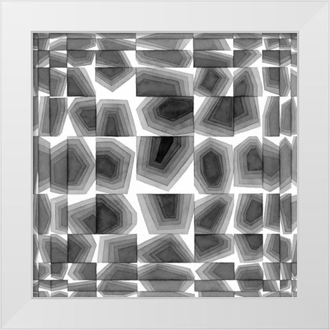 Gradient Grays III White Modern Wood Framed Art Print by Galapon, Nikki
