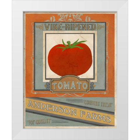 Vintage Produce Sign I White Modern Wood Framed Art Print by Vess, June Erica