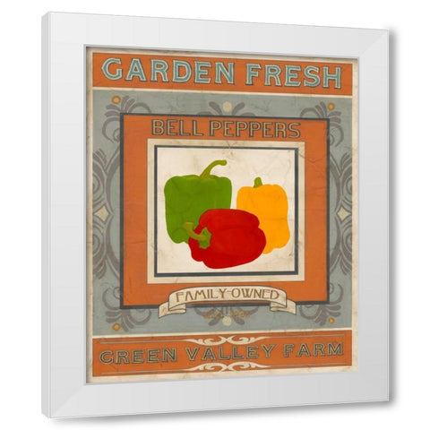 Vintage Produce Sign II White Modern Wood Framed Art Print by Vess, June Erica