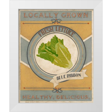 Vintage Produce Sign IV White Modern Wood Framed Art Print by Vess, June Erica