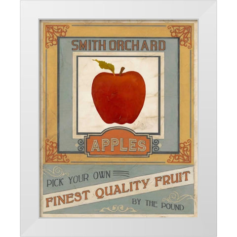 Vintage Produce Sign V White Modern Wood Framed Art Print by Vess, June Erica