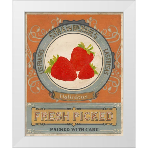 Vintage Produce Sign VI White Modern Wood Framed Art Print by Vess, June Erica