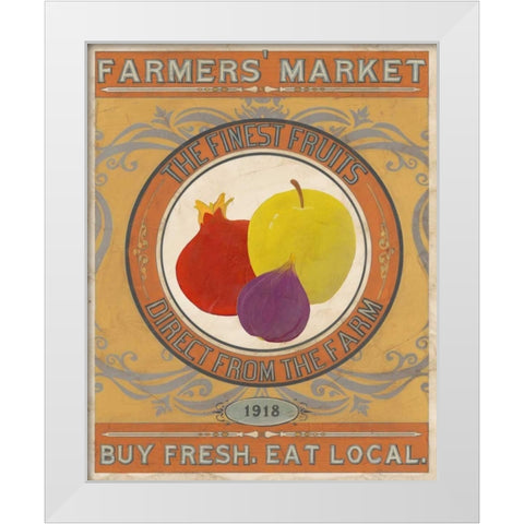 Vintage Produce Sign VIII White Modern Wood Framed Art Print by Vess, June Erica