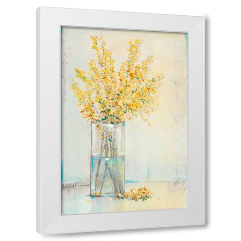 Yellow Spray in Vase II White Modern Wood Framed Art Print by OToole, Tim