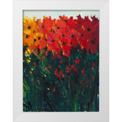 Color Spectrum Flowers I White Modern Wood Framed Art Print by OToole, Tim