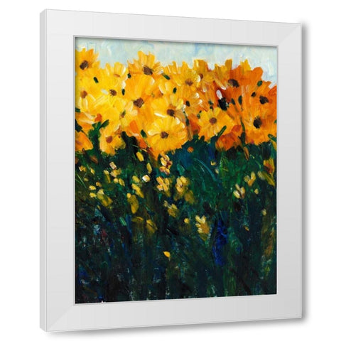 Color Spectrum Flowers II White Modern Wood Framed Art Print by OToole, Tim