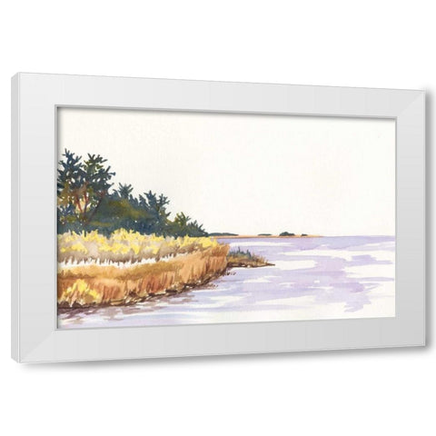 Solitary Coastline IV White Modern Wood Framed Art Print by Miller, Dianne
