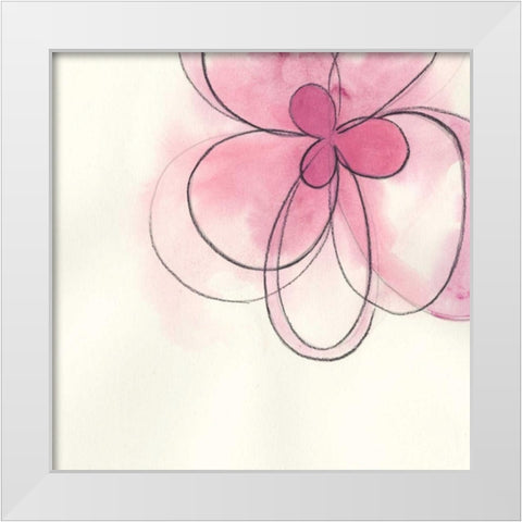 Floral Gesture I White Modern Wood Framed Art Print by Vess, June Erica