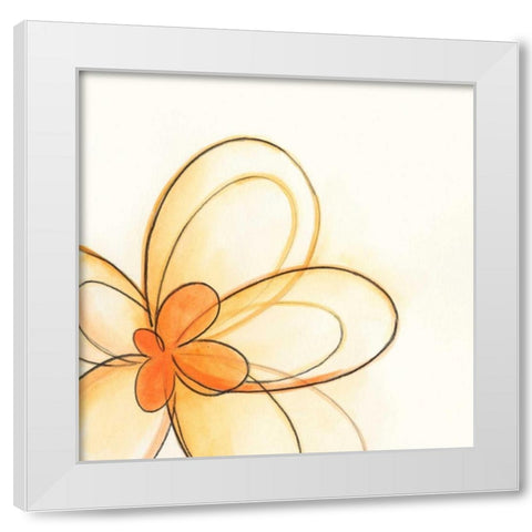 Floral Gesture IV White Modern Wood Framed Art Print by Vess, June Erica