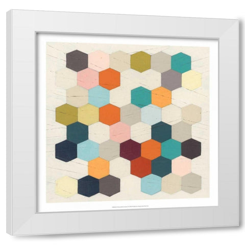 Honeycomb Geometry IV White Modern Wood Framed Art Print by Vess, June Erica