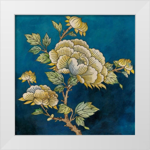 Eastern Floral I White Modern Wood Framed Art Print by Meagher, Megan
