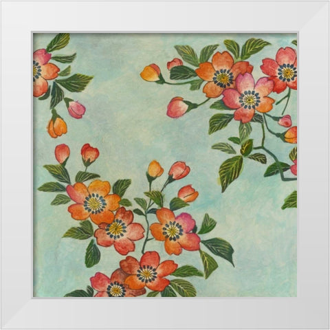 Eastern Blossoms I White Modern Wood Framed Art Print by Meagher, Megan