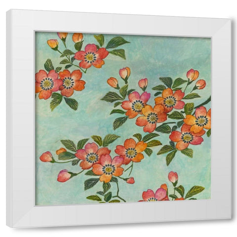 Eastern Blossoms II White Modern Wood Framed Art Print by Meagher, Megan