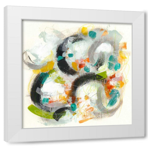 Circular Energy I White Modern Wood Framed Art Print by Vess, June Erica