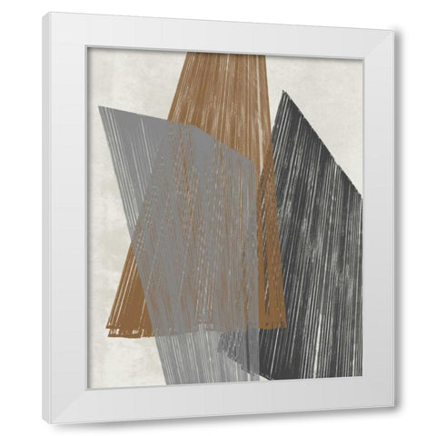 Triangle Stripes I White Modern Wood Framed Art Print by Goldberger, Jennifer