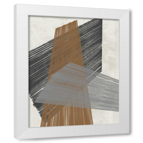 Triangle Stripes II White Modern Wood Framed Art Print by Goldberger, Jennifer